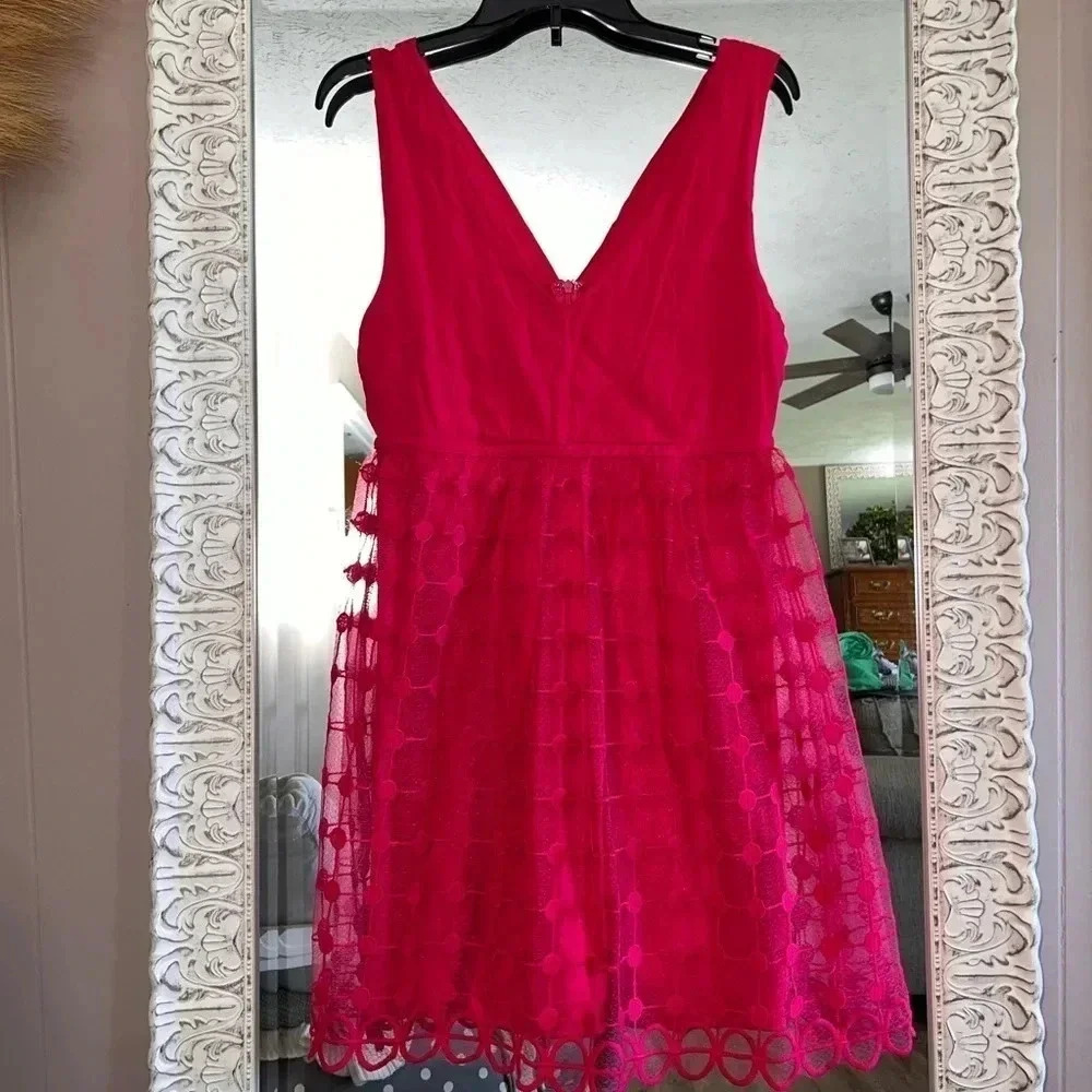 Blue Rain Francesca’s Hot Pink Wide Strap Dress - Picture 5 of 14